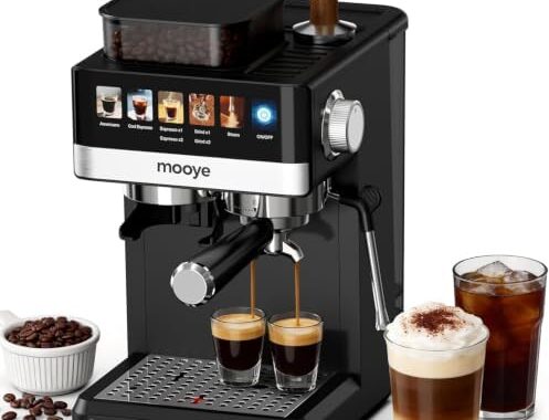 Espresso Machine with Grinder,20Bar Compact Espresso Maker with Steam Milk Frother,Coffee Maker for Home (black, medium)